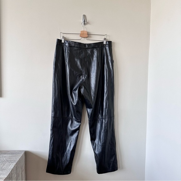 NWT-HALSTONBLACK Faux Leather Straight-Leg Pants - Picture 3 of 12